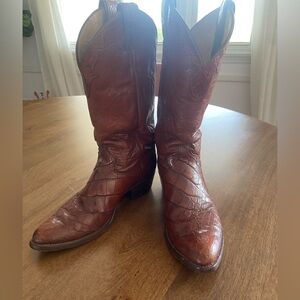 Justin 9710 Alligator Belly Cowboy Boots Men’s 8 1/2 D Exotic Leather Vintage